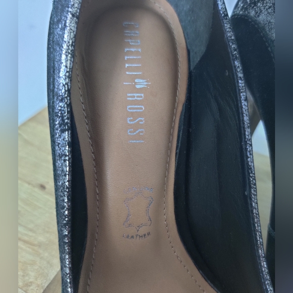 Black and Distressed Silver Capelli Rossi High Heels Size 6 - Picture 2 of 4